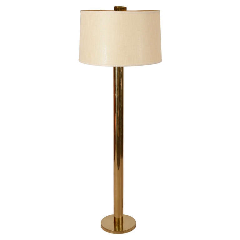 Mid Century Tubular Brass Floor Lamp by Koch and Lowy at 1stDibs