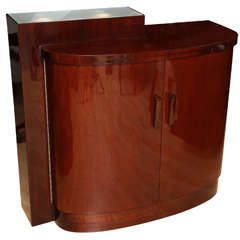Machine Age Art Deco Asymmetric Light Up Deco Bar Cabinet