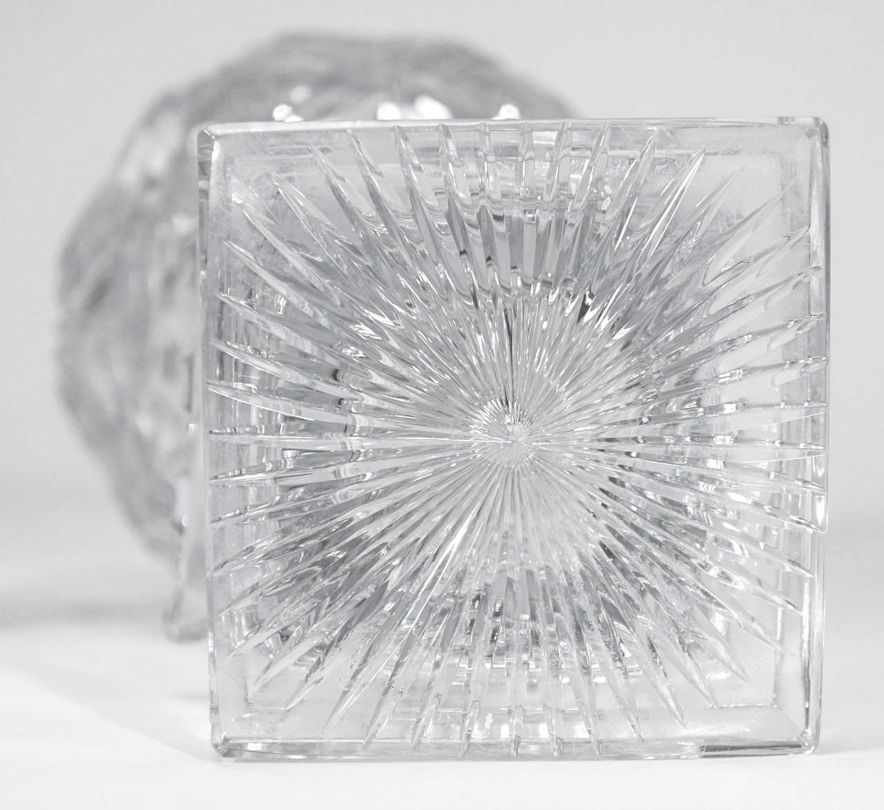 Pair of 19th C. Anglo-Irish Cut Crystal Mantle Vases W/ Square Bases For Sale 4
