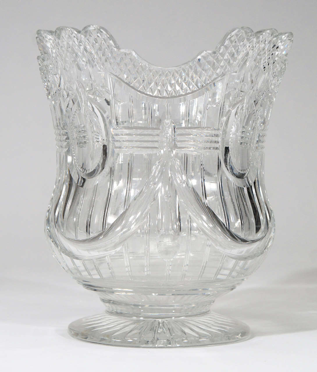 19th Century Webb 19th C.Hand Blown Wheel-Cut Crystal Wine Cooler For Sale