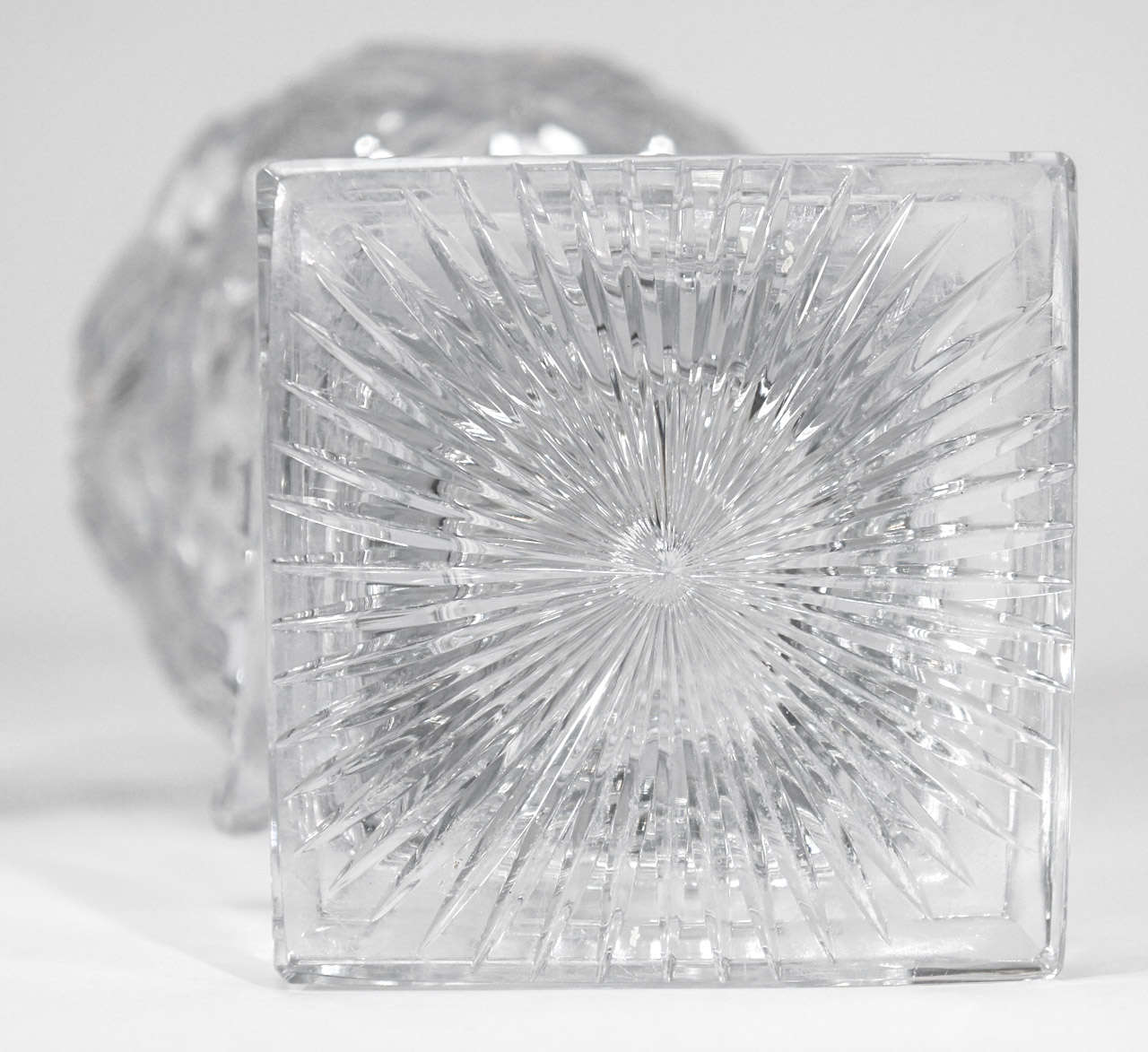 Pair of 19th C. AngloIrish Cut Crystal Mantle Vases W/ Square Bases