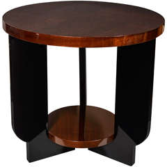 Art Deco Two Tiered Occasional Table with Inlaid Book Matched Mahogany Art Deco Two Tiered Occasional Table with Inlaid Book Matched Mahogany