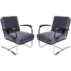 Pair of Art Deco Machine Age Chairs by Wolfgang Hoffman