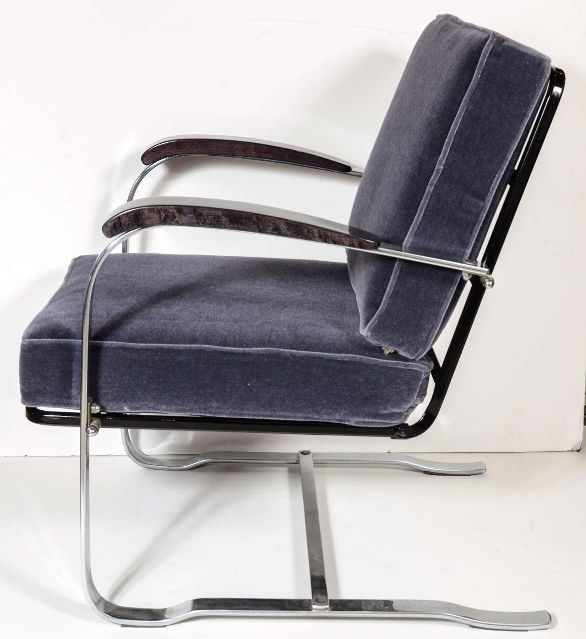 Mid-20th Century Pair of Art Deco Machine Age Chairs by Wolfgang Hoffman