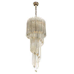 Cascading Spiral Champagne Murano Glass Camer Chandelier