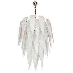 Sculptural Hand Blown Murano Glass Icicle Chandelier by Salviati