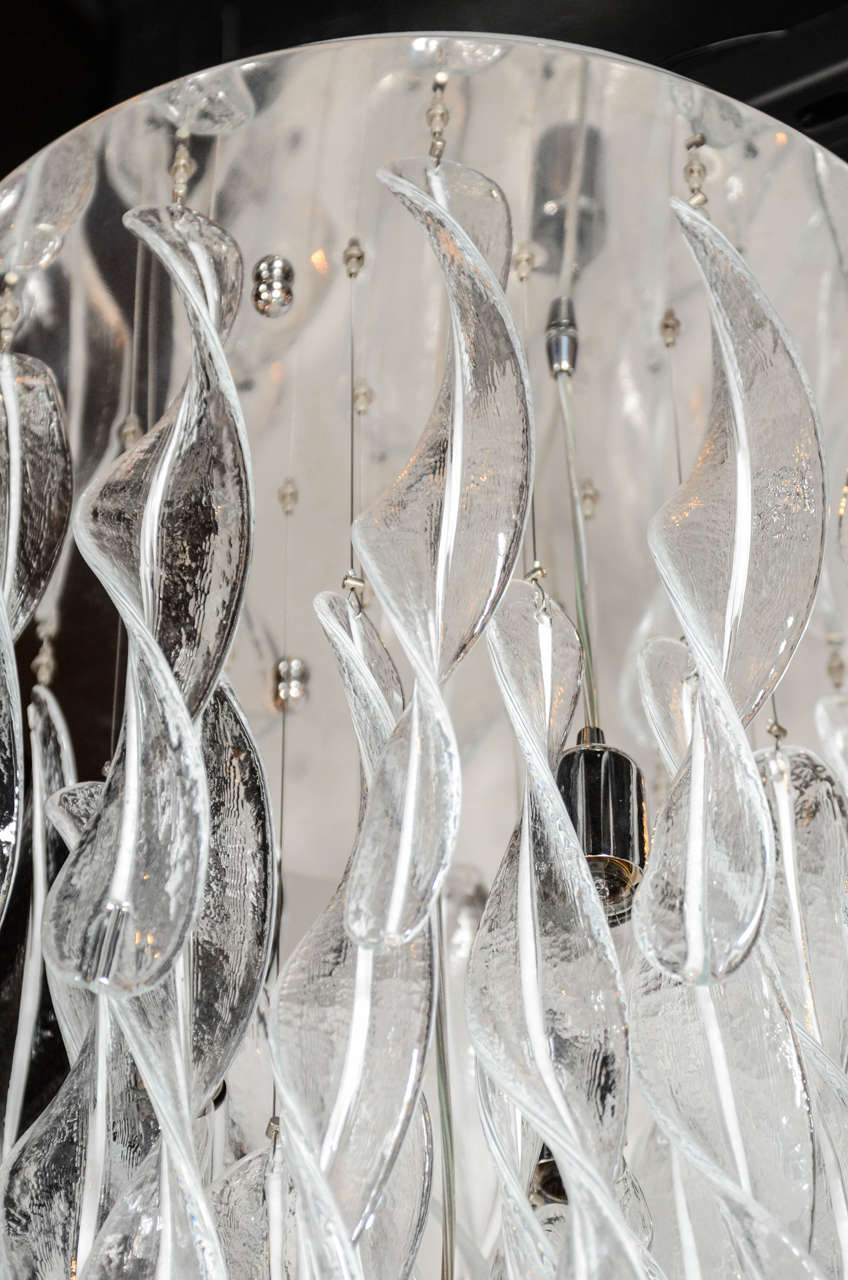 20th Century Italian Handblown Murano Glass Vortex Chandelier