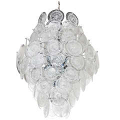 Large 84 Murano Glass Disc Vistosi Chandelier 9