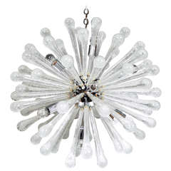 Modernist Clear Murano Glass Sputnik Chandelier with Chromed Fittings 9
