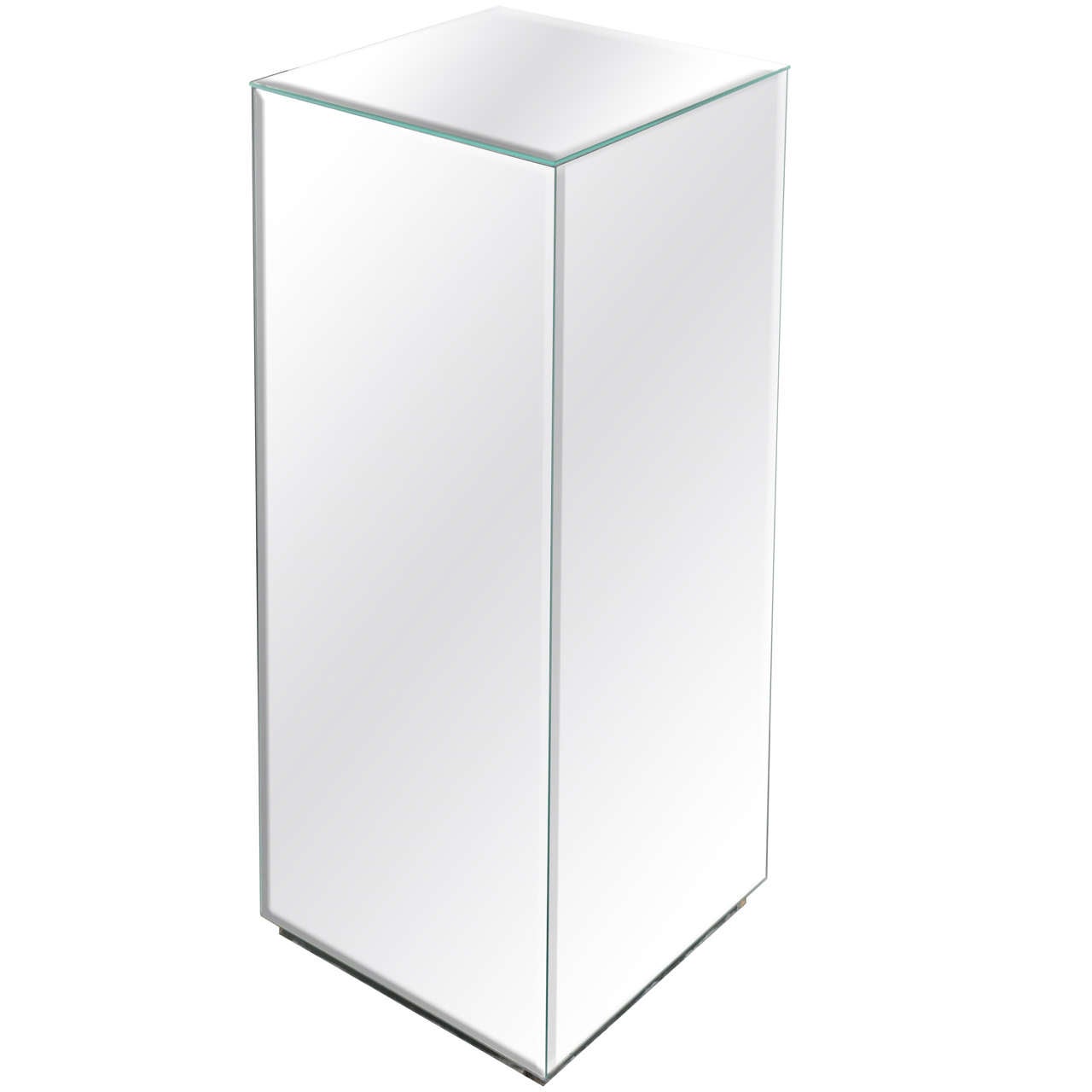 Modernist Hand Beveled Mirrored Pedestal