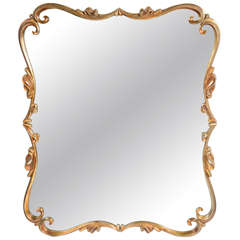 1940's Hollywood Gilt Scroll Mirror in the Manner of Dorothy Draper
