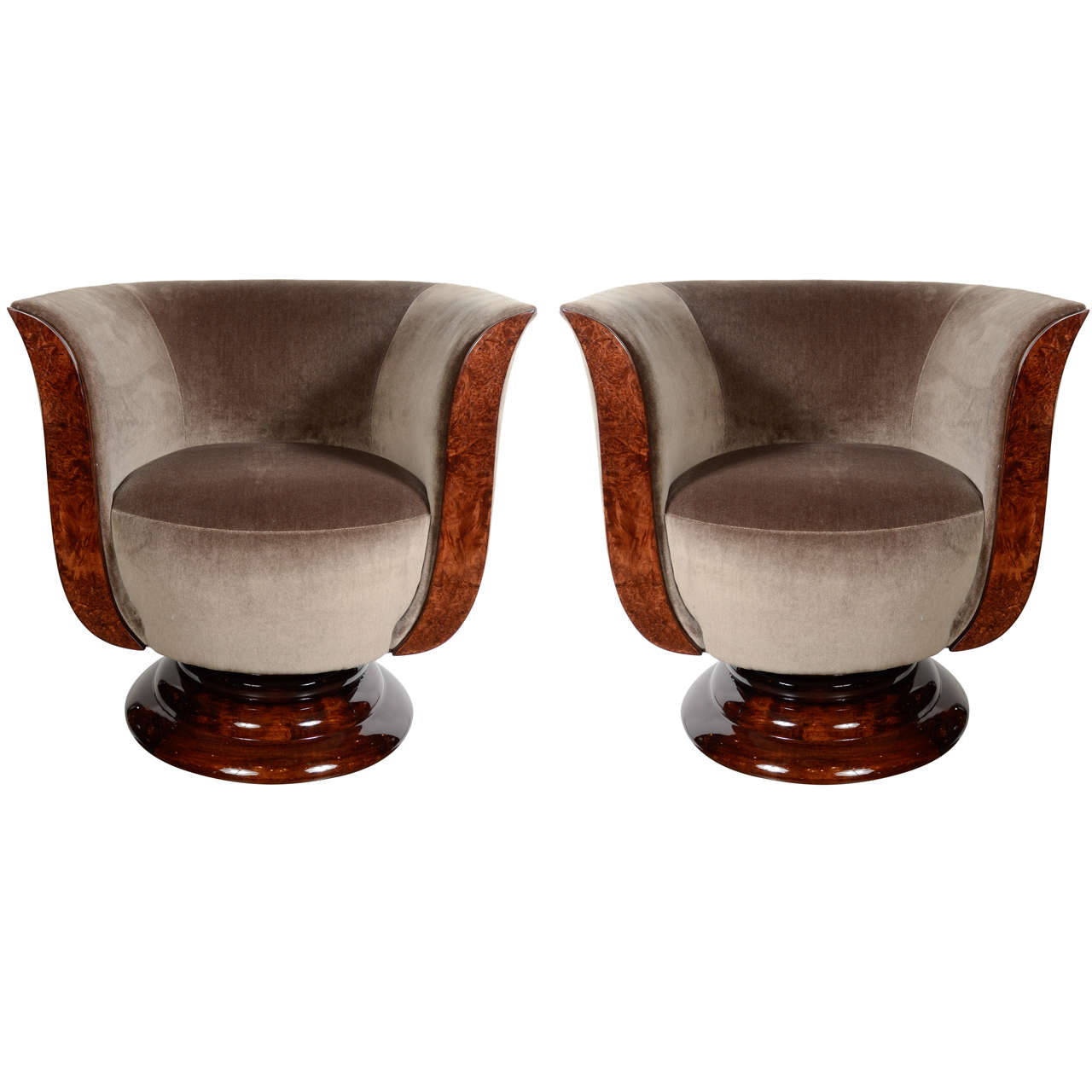 Stunning Pair of Art Deco Tulip Chairs