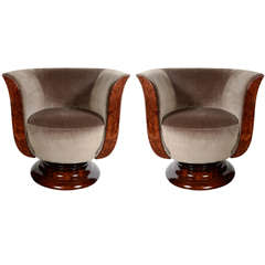 Stunning Pair of Art Deco Tulip Chairs