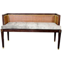 Mid-Century Bench with Stylized Neo-Classical Accents