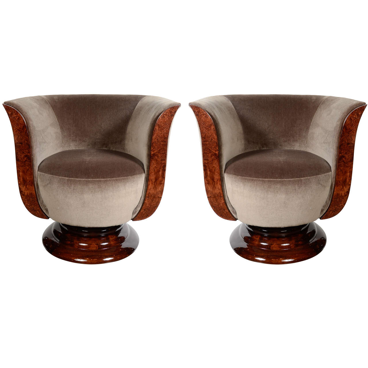 Stunning Pair of Art Deco Tulip Chairs at 1stDibs