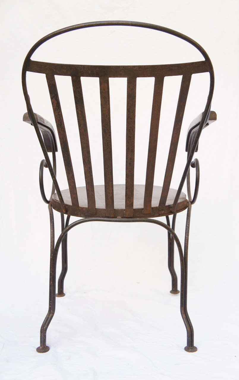 American Great pair of antique iron arm chairs For Sale
