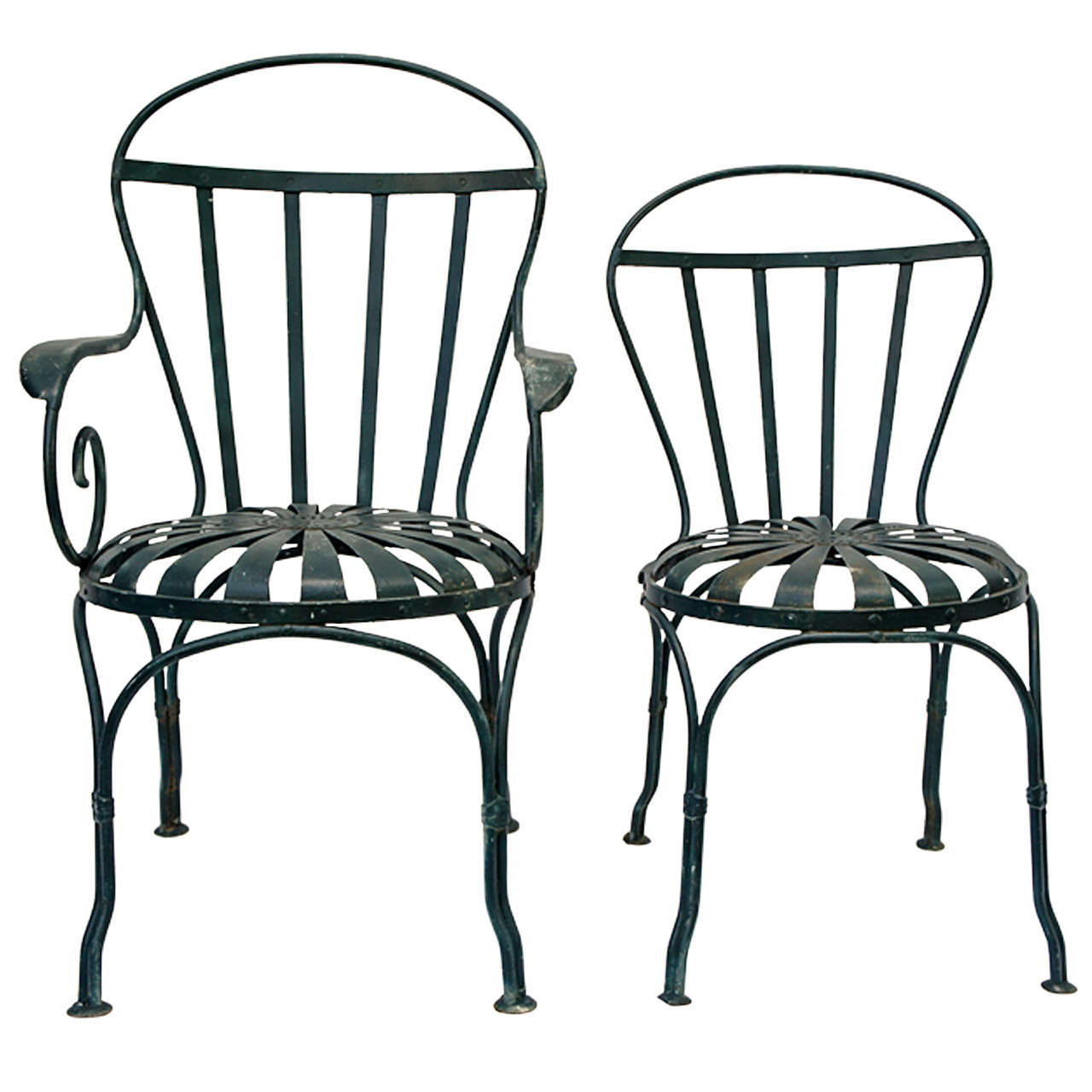 4 Iron Garden Chairs at 1stdibs