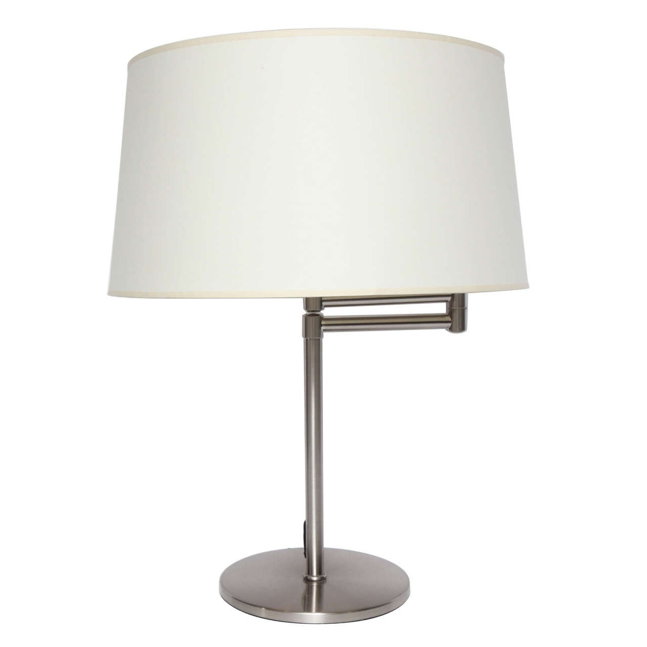 Nessen style Brushed Metal Swing Arm Desk Lamp For Sale