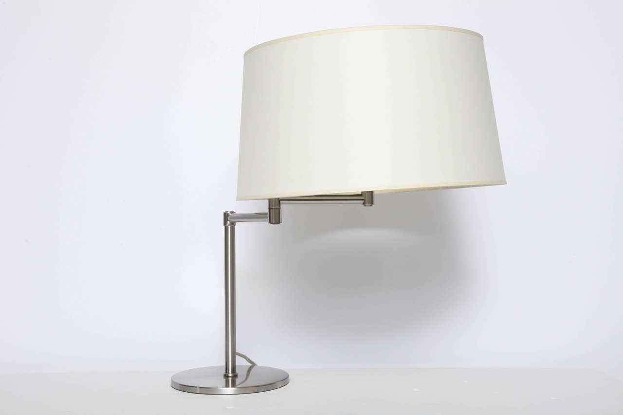 Brushed Metal Swing Arm Desk Lamp For Sale at 1stdibs