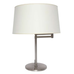 Pair of Brass Swing Arm Table Lamps by Hansen at 1stDibs