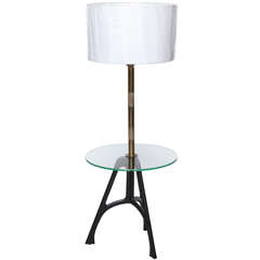 1950's Tripod Floor Lamp with Glass Tray