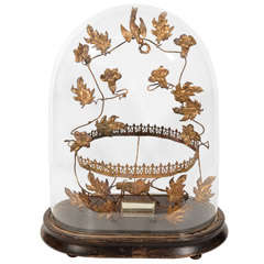 19th Century Victorian Dome with Gilded Metal Avian and Botany Theme