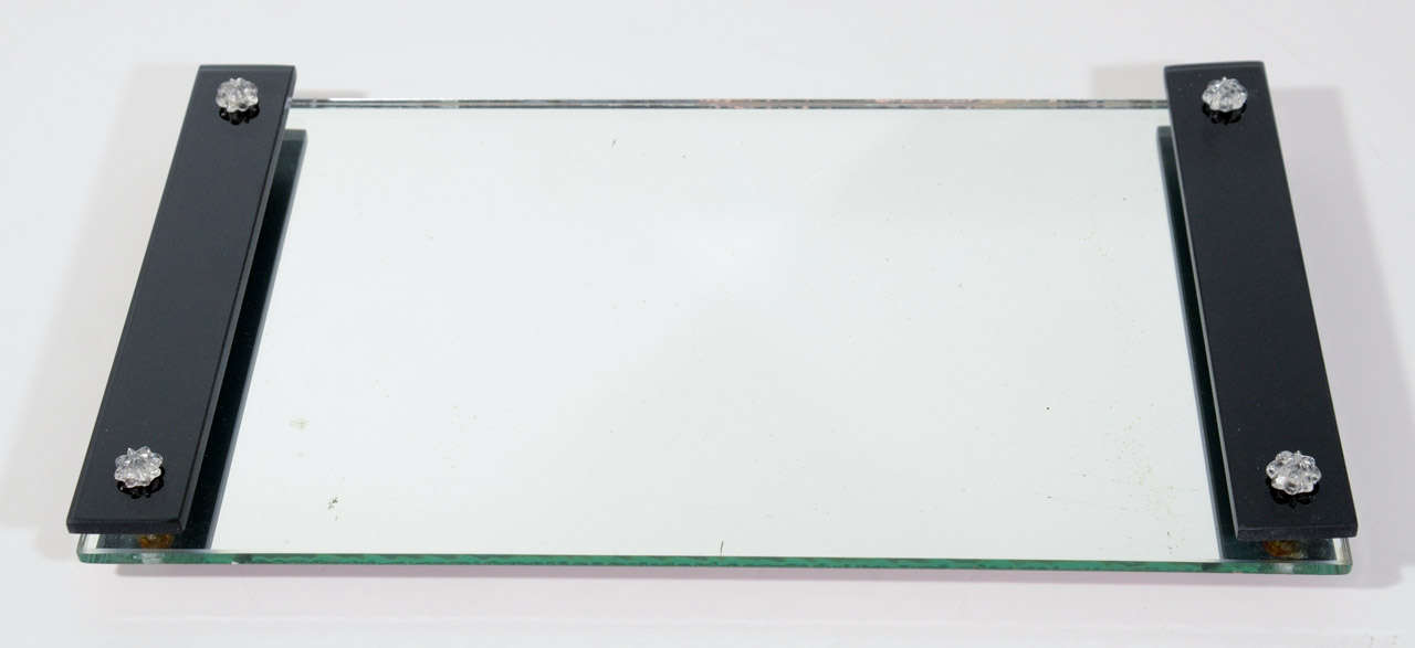 Elegant Art Deco Narrow Mirrored Tray In Excellent Condition In Fort Lauderdale, FL