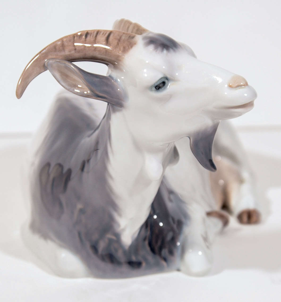Danish Elegant Porcelain Goat Figurine by C. Thomsen for Royal Copenhagen