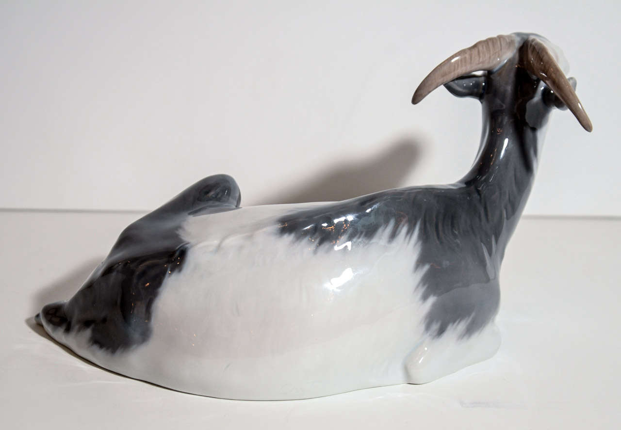 Mid-20th Century Elegant Porcelain Goat Figurine by C. Thomsen for Royal Copenhagen