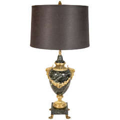 Exquisite French Empire Style Lamp in Exotic Marble and Bronze