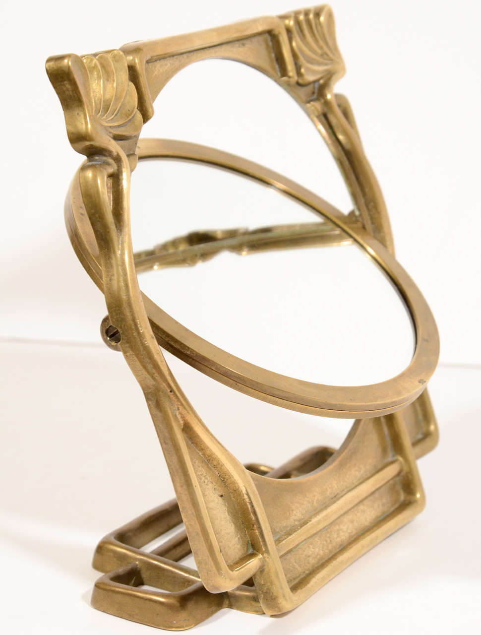 Art Nouveau Vanity Table Top Mirror in Bronze 4