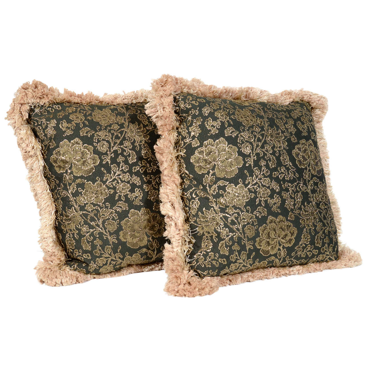 Pair of Fine Vintage Embroidered Decorative Pillows at 1stdibs