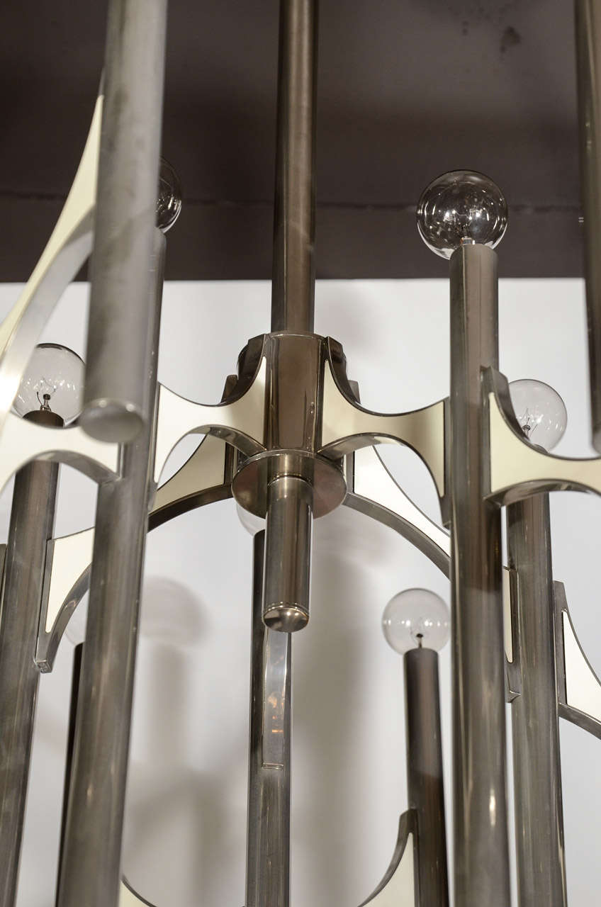 Modern Architectural Chandelier Designed by Gaetano Sciolari at 1stdibs