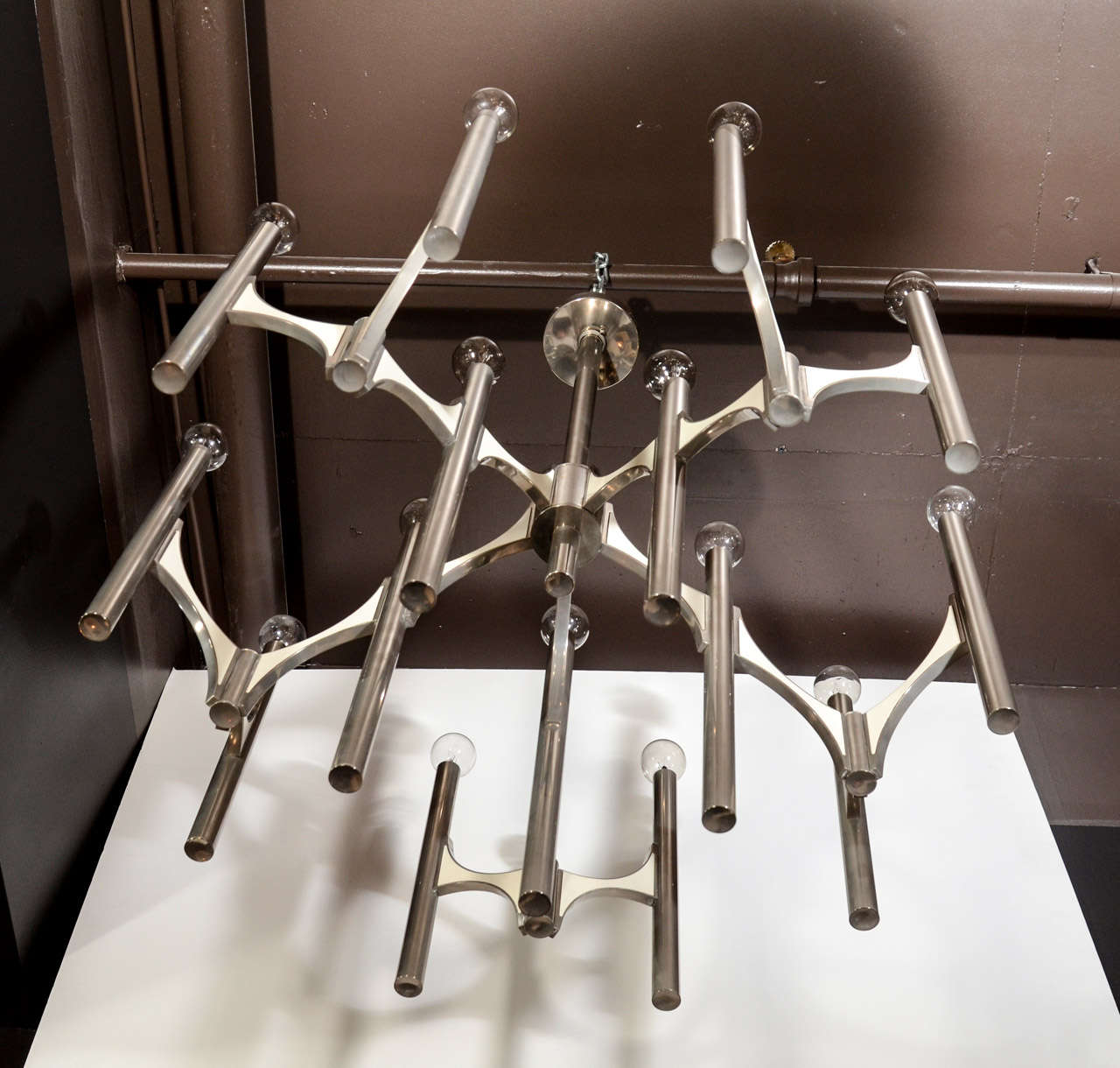 Modern Architectural Chandelier Designed by Gaetano Sciolari at 1stdibs