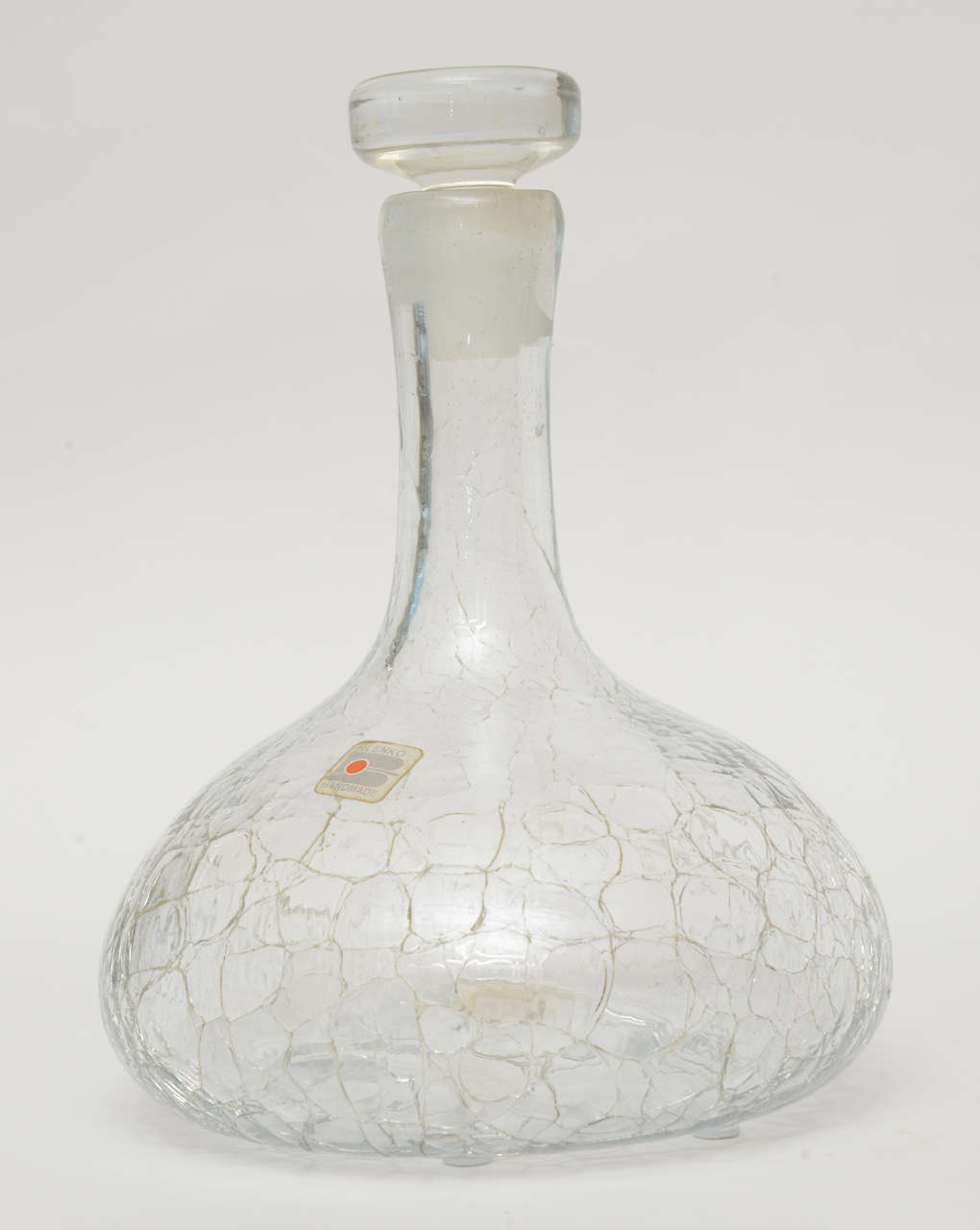 blenko crackle glass decanter