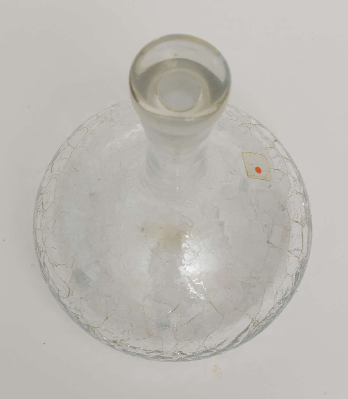 Blown Glass Blenko Crackled Glass Decanter Barware Vintage