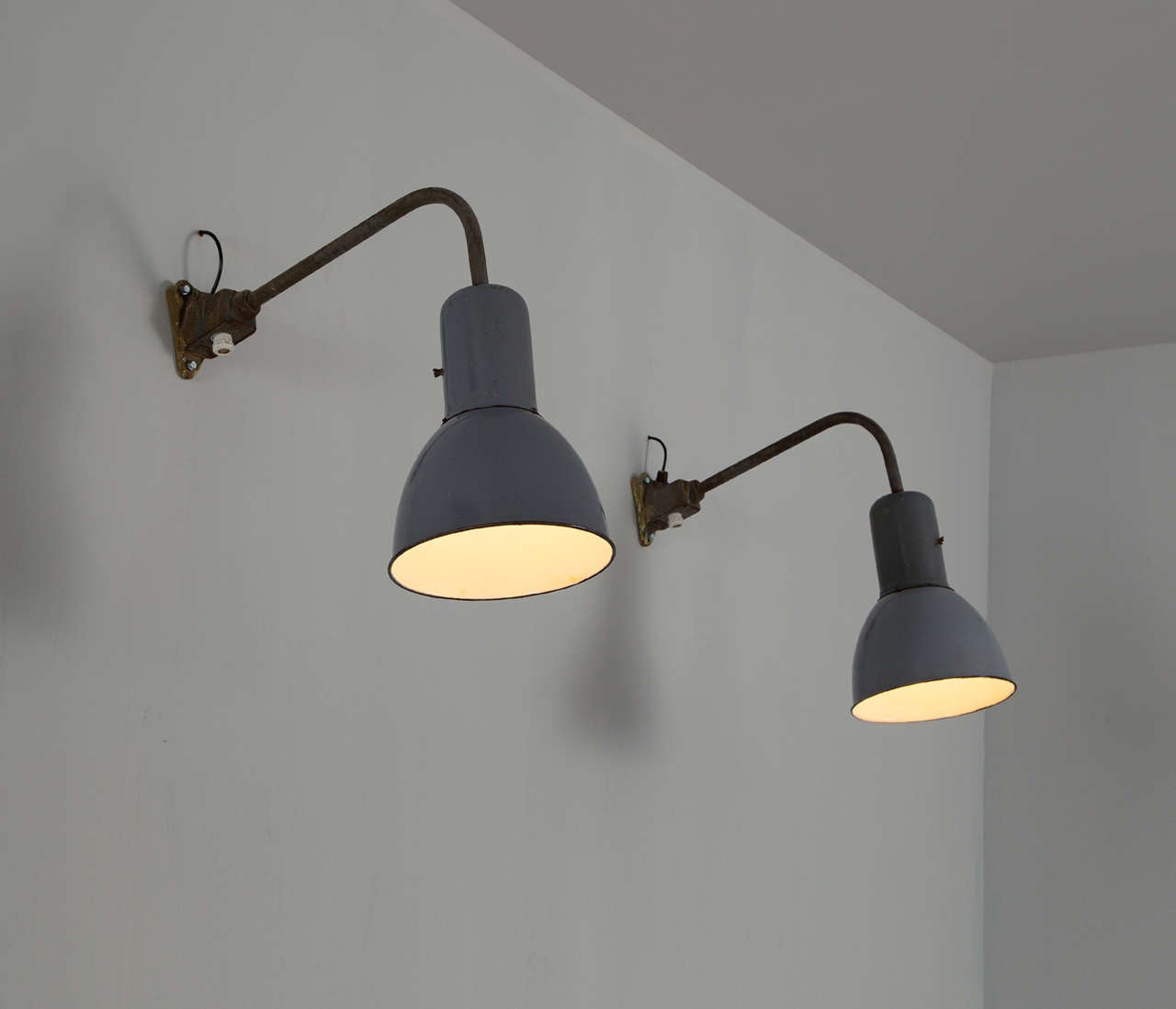 Set of 3 extreme large Industrial Wall lanterns For Sale at 1stdibs