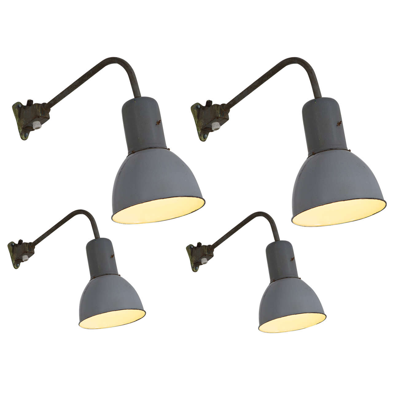 Set of 3 extreme large Industrial Wall lanterns For Sale at 1stDibs