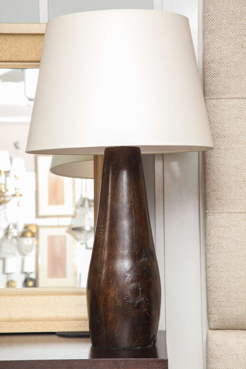 Wood Table Lamp In Good Condition In New York, NY