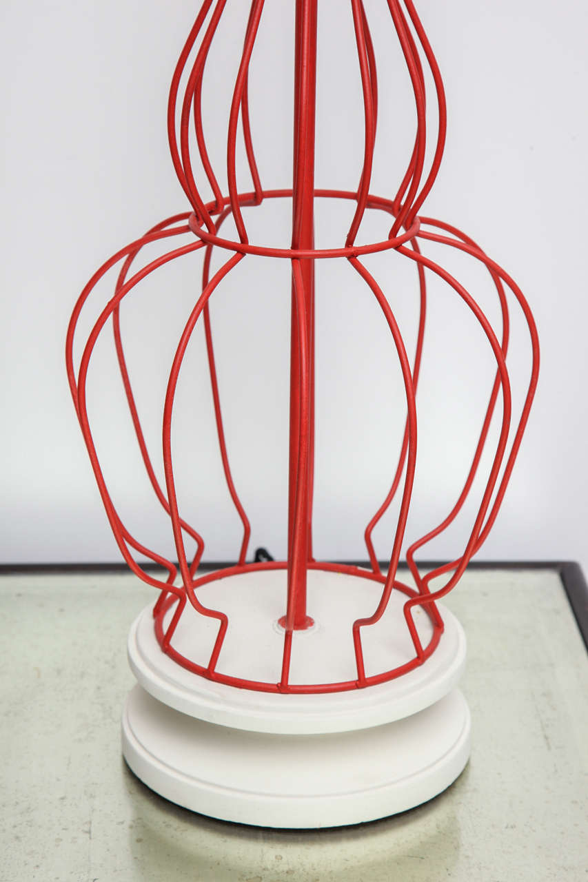 Pair of Wire Table Lamps In Excellent Condition In New York, NY