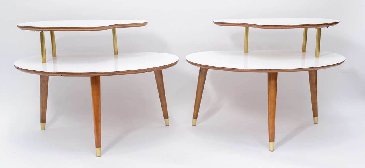 Pair of 1960s Sculptural Teak End Tables