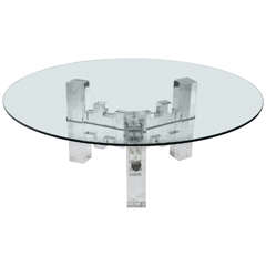 Stunning Midcentury Architectural Design, Lucite Coffee Table