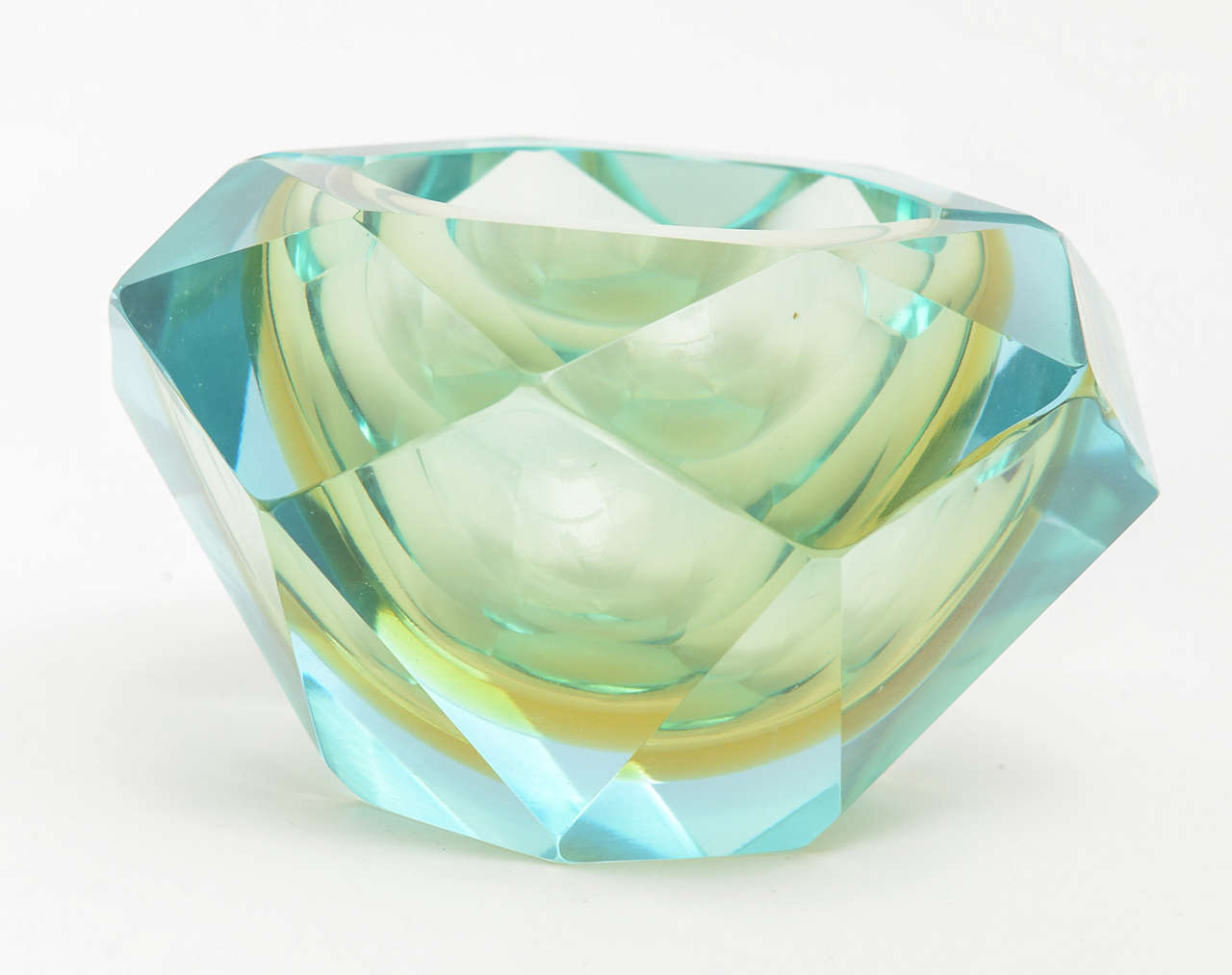 Italian Faceted Murano Glass Bowl