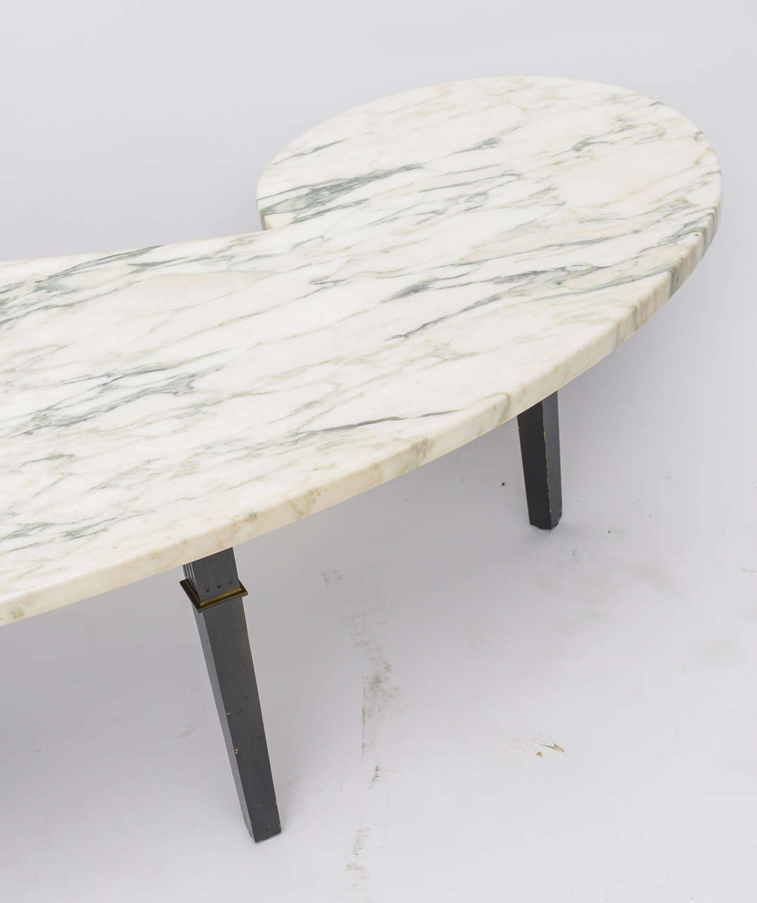 Mid-Century Modern American Modern Patinated Bronze and Marble Freeform Low Table