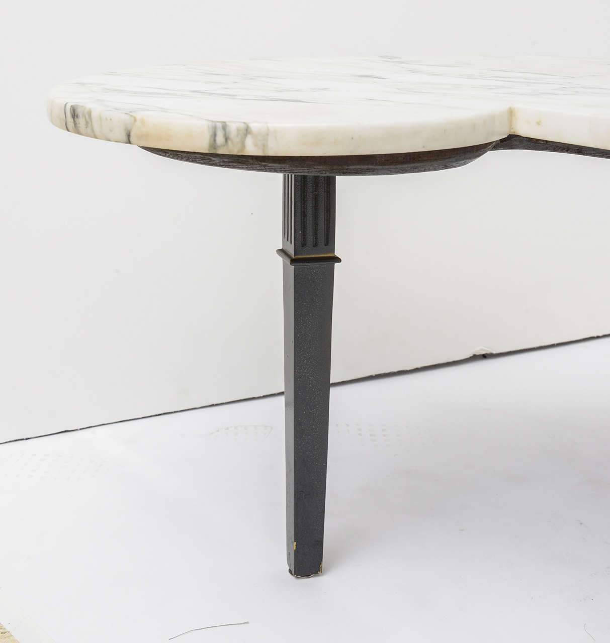 American Modern Patinated Bronze and Marble Freeform Low Table 4