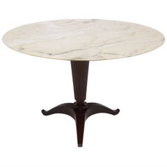 Italian Modern Onyx and Walnut Center or Dining Table by Paolo Buffa