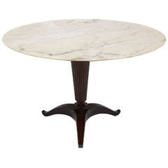 Italian Modern Onyx and Walnut Center or Dining Table by Paolo Buffa 1