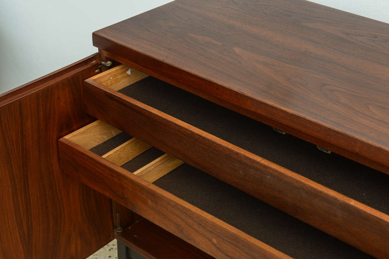 Italian Modern Mahogany and Cork FourDoor Credenza or Buffet For Sale