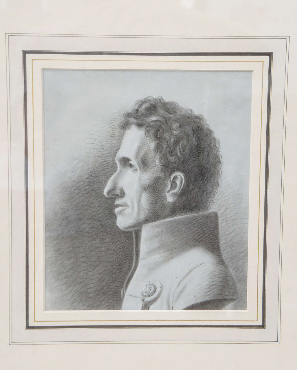 Empire Early 19th Century Drawing of an Officer of the French Army For Sale