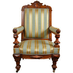 19th Century Fine American Renaissance Revival Library Chair